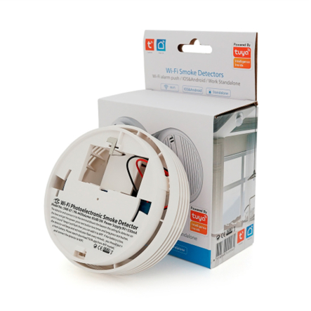 Автономный WiFi датчик дыма с сиреной YOSO Dsmoke WIFI-01 TUYA питание Крона1 шт батареи в комплекте