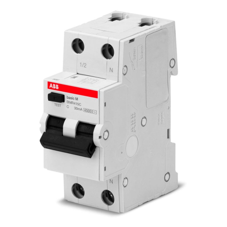 Диференціальний автомат ABB Basic BMR415-C10, 10A, 30мА, AC, 1+N, 2CSR645041R1104 - 1