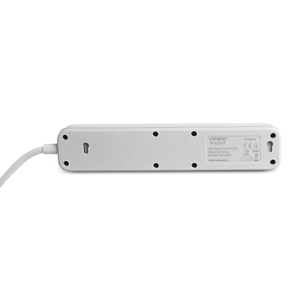 Удлинитель сетевой 4 гнезда 3м  (3x1.5мм) с з/з, белый, VIDEX ONCORD, VF-PD43G-W
