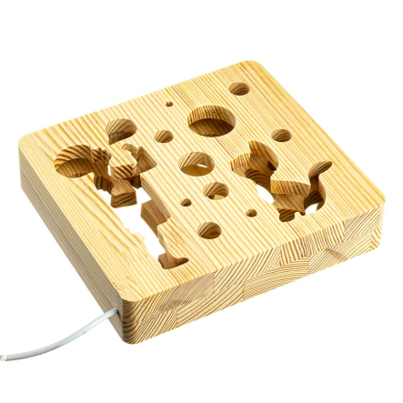 Ночник LED деревянный Мальчик и пузыри (RGB/1)