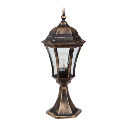 Светильник парковый Lusterlicht, Dallas l, Е27, 100Вт, столбик низкий, старое золото - 1