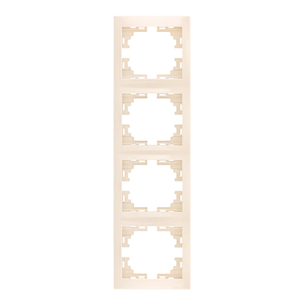 Рамка Lezard MIRA четырехместная, вертикальная, без вставки, крем, 701-0300-154 - 1