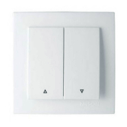 Выключатель двухклавишный для управления жалюзи белый NILSON Touran, 24111011