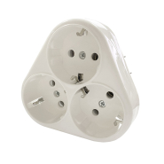 Розетка FAR F156 потрійна із заземленням, вбудована