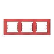 Рамка 3 поста горизонтальна Schneider Electric Sedna, червона, SDN5800541