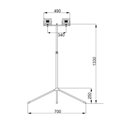 Стойка металическая для прожектора TNSy СМП2-50-133 желтая