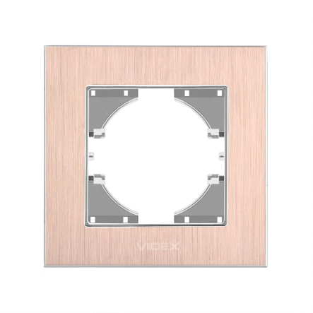 Рамка VIDEX BINERA, мідний алюміній, 1 пост, горизонтальна, VF-BNFRA1H-CP - 3