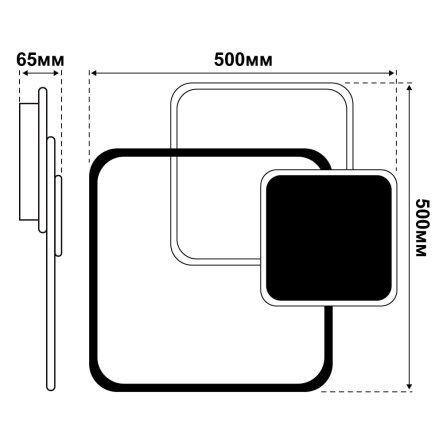 Светильник VIOLUX Smart TRIO, 80W, 3000-4500-600 К, 5600Lm, 550 мм, квадрат, белый, серый, 220375