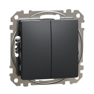 Вимикач двоклавішний Schneider Electric Sedna Design, чорний, SDD114105