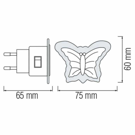 Ночник светодиодный Horoz Electric DUFFY 0,3W белый