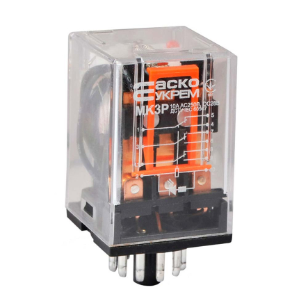 Реле электромагнитное АСКО-УКРЕМ, МК3Р, АС, 230В, 10А, 3CO(3PDT), A0090010003 - 1