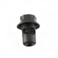 Патрон Е14, с резьбой, со шляпкой и гайкой, черный