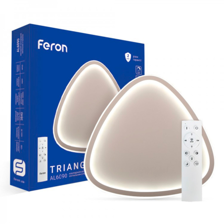 Светильник LED Feron, AL6090, TRIANGLE, 60W, 3840Lm, 3000K-6000K, 400х37 мм, 7669 - 1