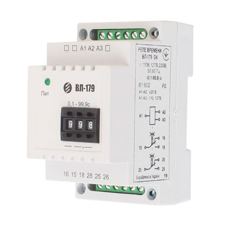 Реле часу ВЛ-179 (00,110,127,220В), 50Гц 0,1-99,9с - 1
