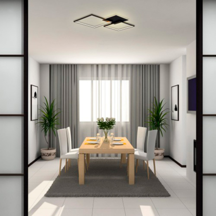 Светильник светодиодный Feron, AL6300, QUADRO M, 90W, 4100Lm, 2700K-6500K, черный, 7504