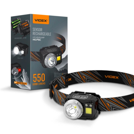 Ліхтар налобний VIDEX VLF-H075C 550Lm 5000K - 1