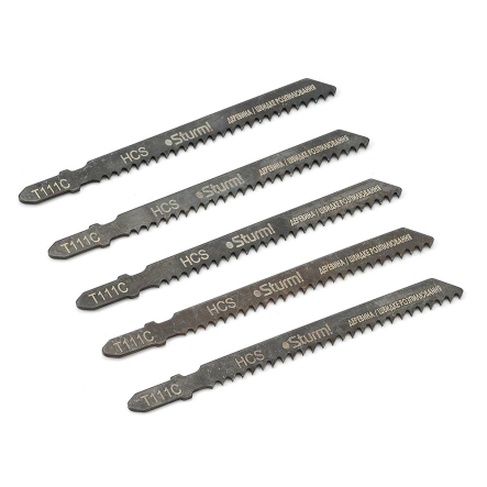 Пилки для лобзика Sturm 9019-03-111C дерево, прямий швидкий різ (уп. 5шт) - 1