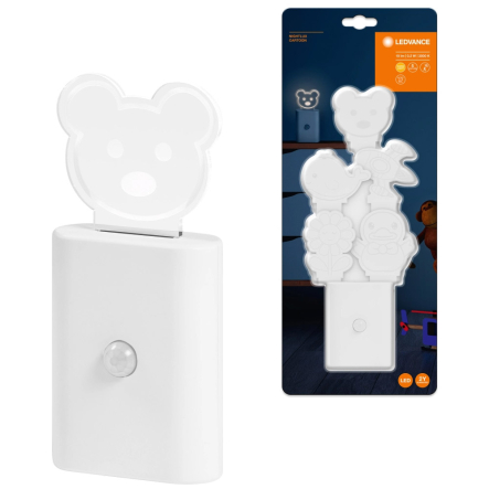 Нічник LEDVANCE NIGHTLUX CARTOO WT, 0,2 Вт, 4,5V 6XBLI1 LEDV з датчиком руху, білий, 4058075575592 - 1