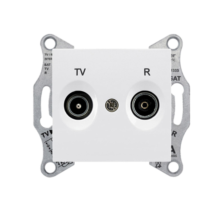 Розетка TV/R проходная Schneider Electric Sedna, белая, SDN3301821 - 1