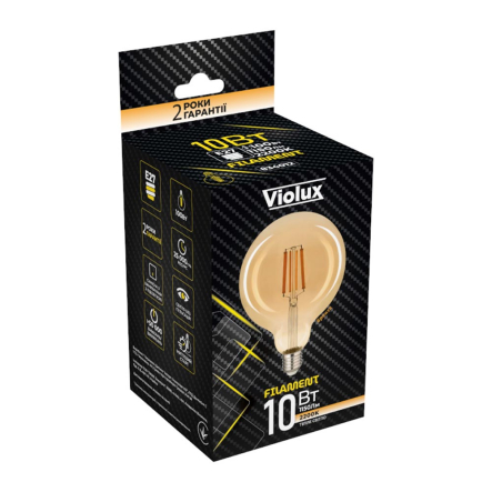 Лампа LED VIOLUX FILAMENT G95, 10W, E27, 2200K (бронза), 834012