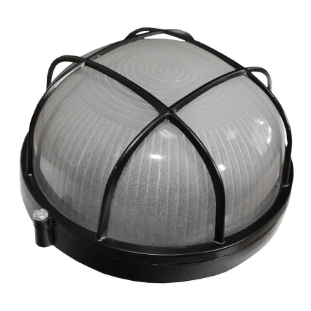 Светильник TechnoSystems НПП1302, 60W, E27, IP65, круг, чёрный, с решеткой, TNSy5001181 - 1