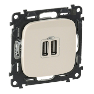 Розетка 2-ая USB для зарядки, Legrand Valena Allure, 754996, слоновая кость