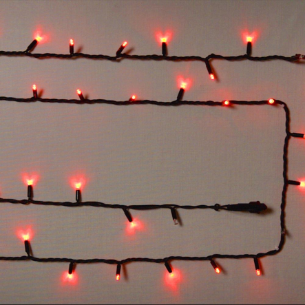 Гирлянда внешняя DELUX, STRING, 100LED, 10м, (2х5м), 20, flash, красная/черная, IP44 - 1