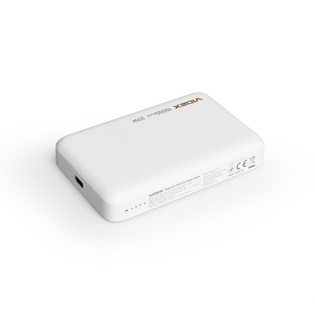 Повербанк (УМБ) VIDEX VPB-331, 10000mAh Wireless 15W+PD20W, беспроводная зарядка, белый