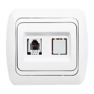 Розетка телефонная &quot;евро&quot; TUNA EL-BI белая (без вставки), 502-000200-221