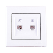 Розетка Lezard RAIN ТФ двойная, белая, 703-0288-138