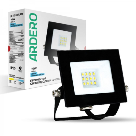 Прожектор світлодіодний ARDERO LL-1010ARD, 10W, 6500K, IP65 - 1