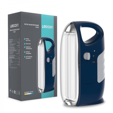 Фонарь аккумуляторный Ledcoin EL304, 10Вт, синий - 1