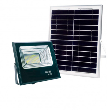 Прожектор LED LUXEL, на солнечных батареях з м/волновым датчиком движения, 60W, 6500K, IP65, SFL-60C - 1