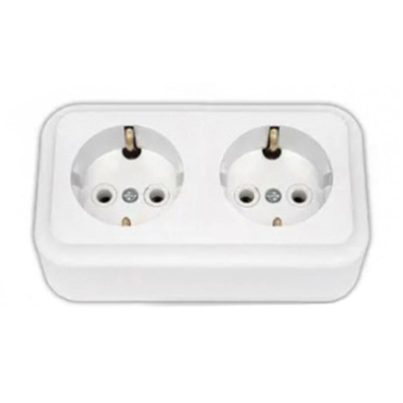 Розетка GISelt Premiera 2-я c з/к наружная, IP20, G 8003-52 - 1