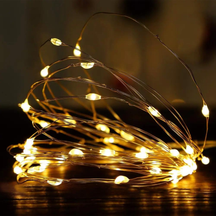 Гирлянда LED Роса от USB 100м, 1000LED + пульт, Тёплый белый