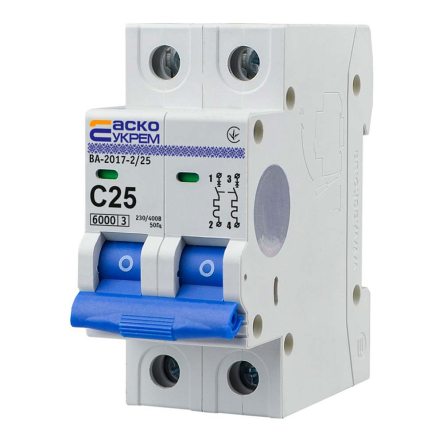 Автоматический выключатель АСКО-УКРЕМ ВА-2017 2р, 25А С, A0010170014