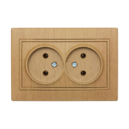 Розетка Lezard MIRA двойная, без заземления, Дуб классический матовый, 701-5151-128В