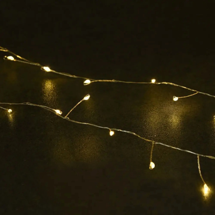 Гирлянда LED Роса Мишура от USB 60м, 1800LED+ пульт, Тёплый белый свет