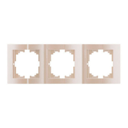 Рамка Lezard DERIY трехместная, горизонтальная, жемчужно-белый металлик, 702-3000-148 - 1