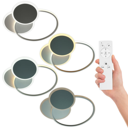 Светильник VIOLUX Smart TRIO, 80W, 3000-4500-6000К, 5600Lm, 550 мм, круг, белый, серый, 220365