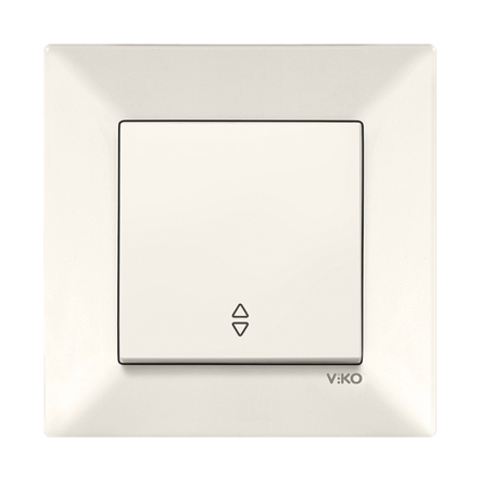 Вимикач 1 кл. прохідний VIKO Meridian, 90970204-WH, крем - 1