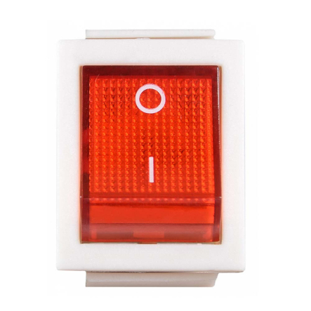 Переключатель 1 клав. красный с подсветкой KCD2-201N R/WH 220V, АСКО-УКРЕМ, A0140040105 - 2