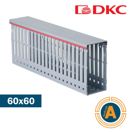 Короб перфорированный, ДКС, 01108RL, RL6 60x60, шаг 10 мм, перфорация 4 мм, длина 2 м, серый - 1