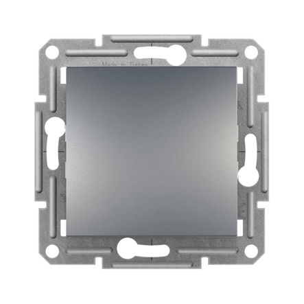 Выключатель одноклавишный, проходной, самозажимной, Schneider Electric ASFORA, сталь, ЕРН0400162 - 1