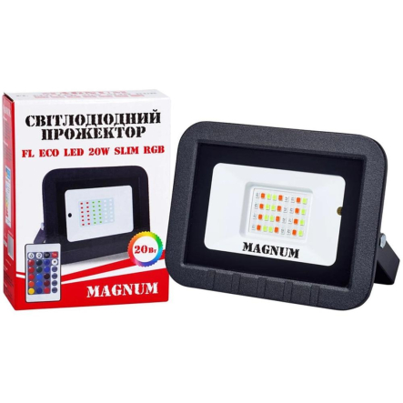Прожектор светодиодный MAGNUM FL ECO slim 20W, RGB, IP65, 90018140 - 1