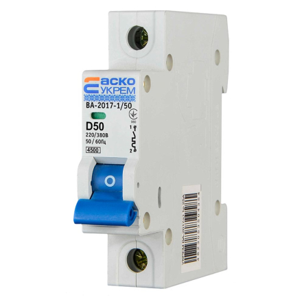 Автоматический выключатель АСКО-УКРЕМ ВА-2017/D 1р, 50А, A0010170092