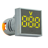 Вольтметр квадратний АСКО-УКРЕМ ED16-22FVD, A0190010032, 30-500В АС, жовтий, врізний монтаж