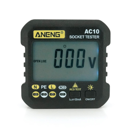 Тестер розеток ANENG AC10 функція перевірки ПЗВ - 1