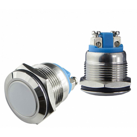 TY 19-211A Scr Кнопка металлическая, АСКО-УКРЕМ, A0140010104, плоская 19мм 1NO, винтовое соединение