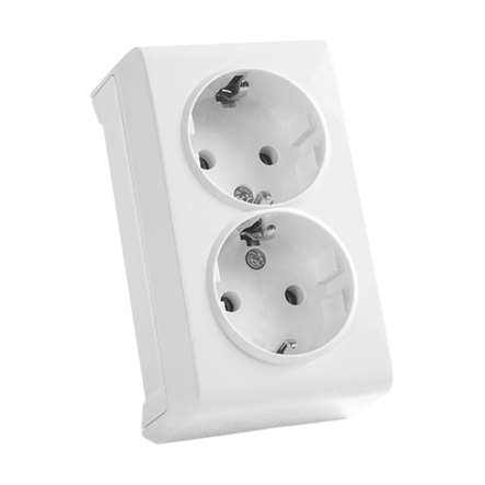 Розетка подвійна із заземленням, VIKO VERA, 90681056, біла - 1